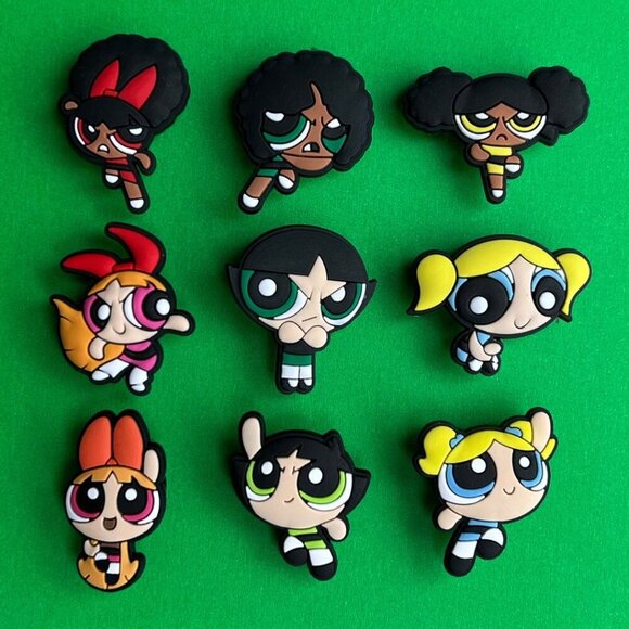 The Powerpuff Girls Crocs Shoe Charms Set of 9 - jibbitz Charms - Picture 1 of 7